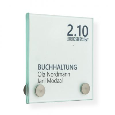 Tuerschild VITRUM B Glasschild Beschilderung fuer Buero
